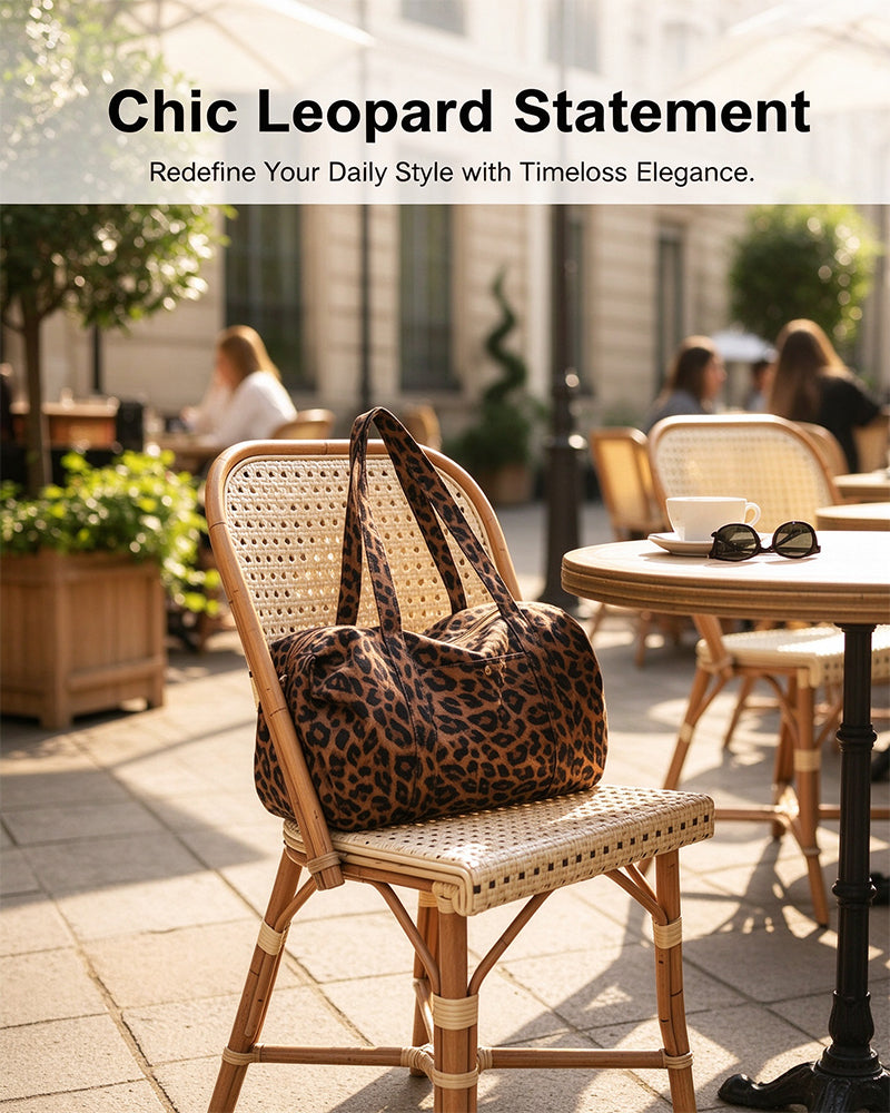 Veske Stor Kapasitet Leopard Trykk Tote