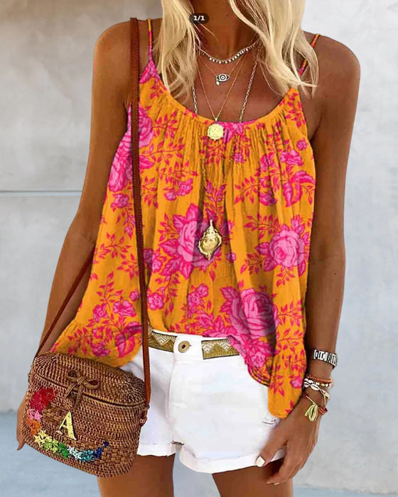 Tank Top Camisole Printed Casual