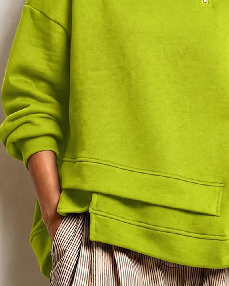 Sweatshirt Turtleneck Glidelås Uregelmessig