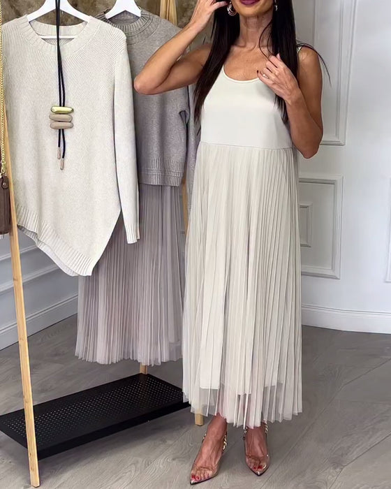 To-Delt Sett Med Genser Og Skjørt I Rund Hals Og Uregelmessig Design