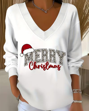 Sweatshirt V-Hals Jul Trykk