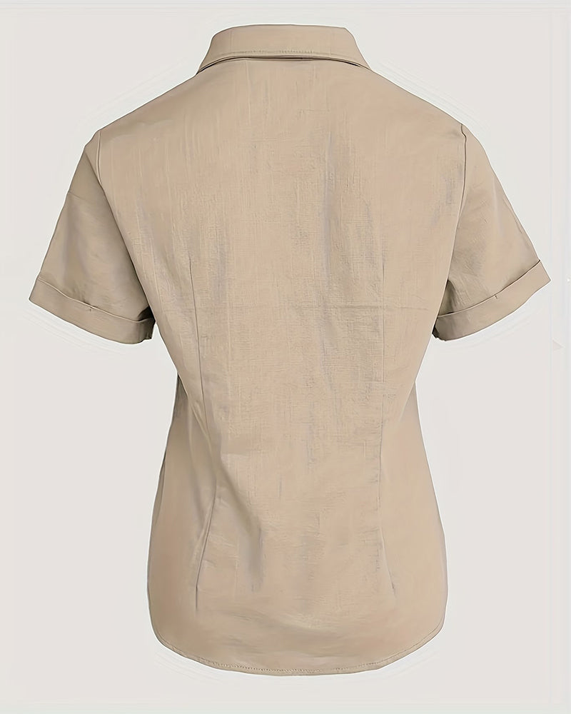 Bluser Snørefast Lomme Kortsermet