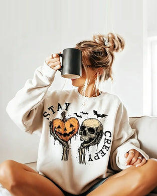 Genser Rund Hals Lang Erme Halloween