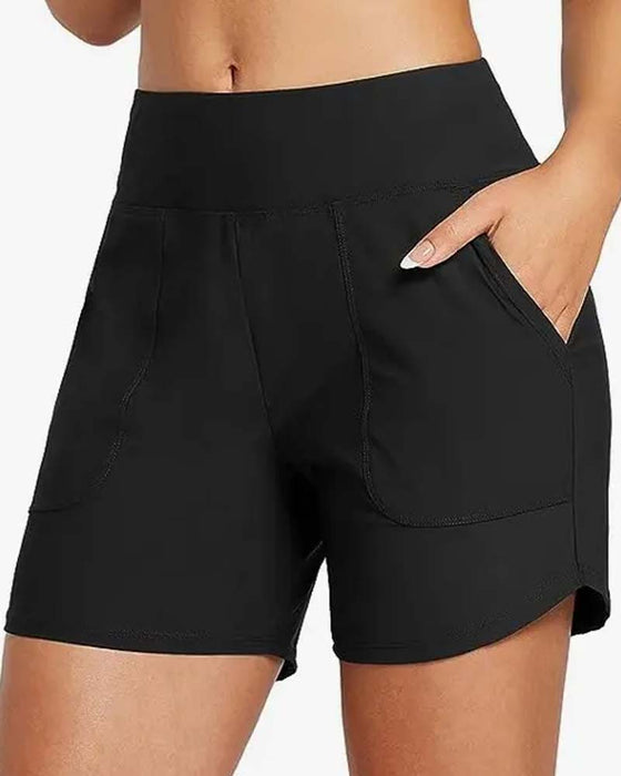 Shorts Høy Midje Splitt Sportslig Casual