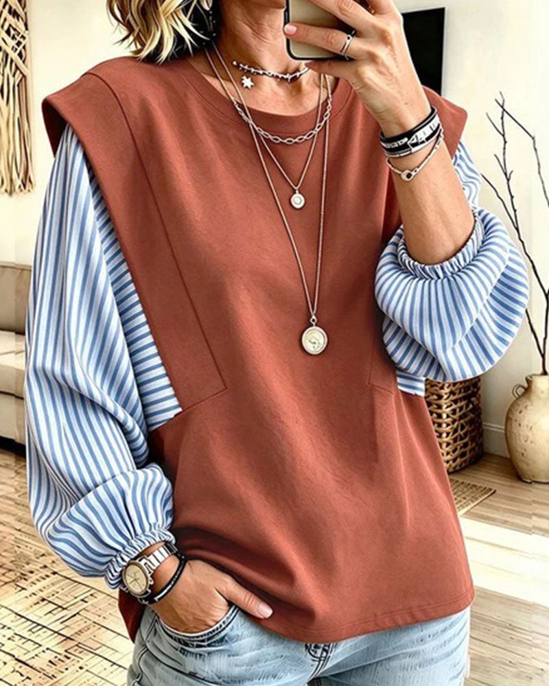 Sweatshirt Stripet Lang Erme Lappeteppe