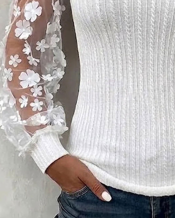 Strikket Topp Blonder Nett Erme
