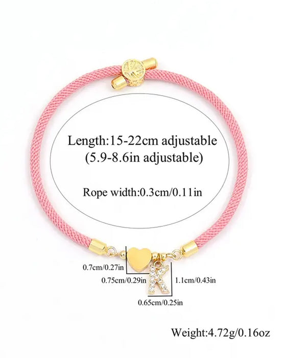 Initial Hjerte Sjarm Lenke Motearmband