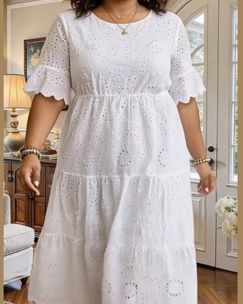 Kjole Fransk Stil Uthulret Elegant