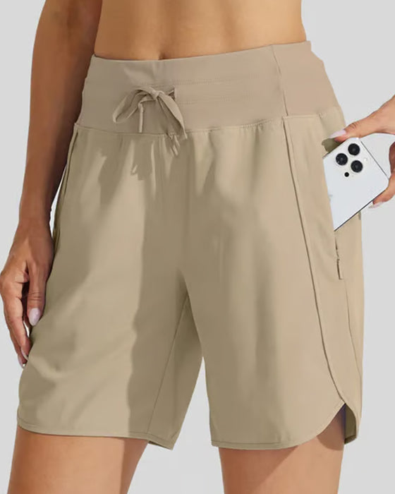 Midjereise Treningsshorts Med Magekte