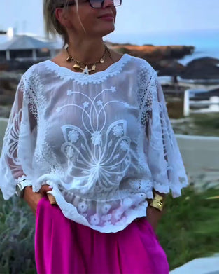 Bluse Ensfarget Moteriktig