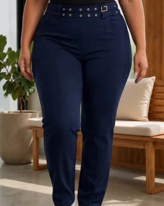 Bukser Stilige Høy Midje Slim Fit Lange