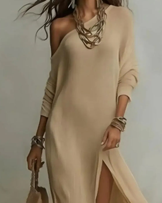 Kjoler Off-Shoulder Kortermet Spalte Lang