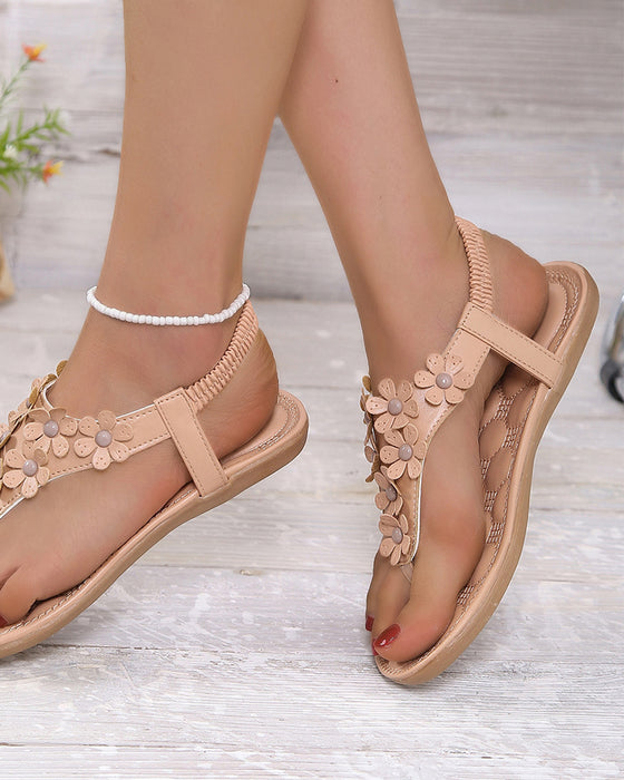 Strandsandaler Med 3D-Blomster