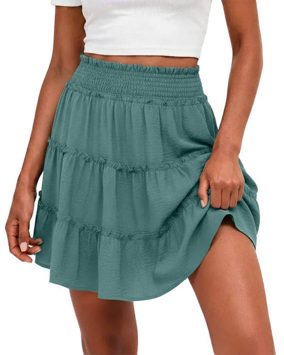 Nederdel Elastisk Midje Med Innebygde Shorts