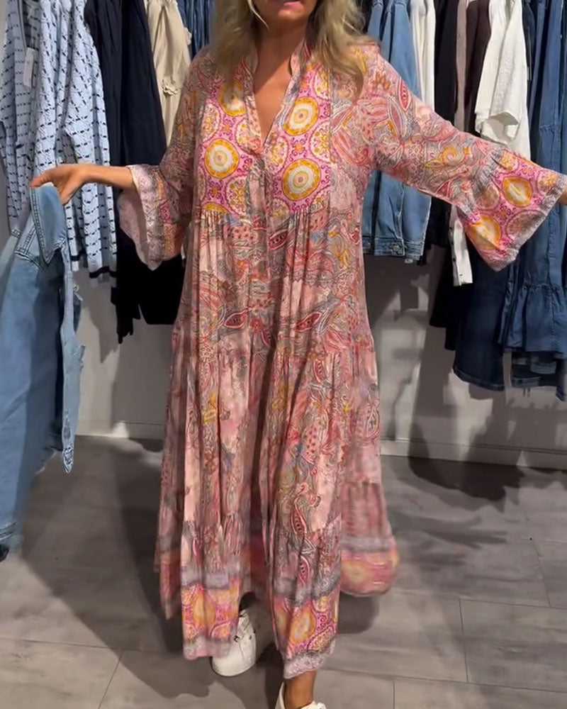 Kjole Avslappet Ferie Lang Trykt