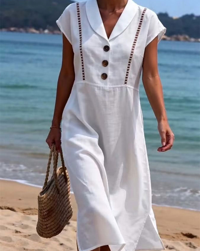 Kjole Peter Pan Krage Knapp Hul