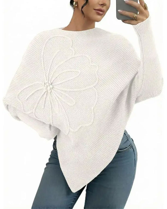 Pullover Stilig Blomstret Uregelmessig