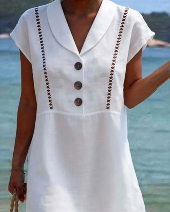 Kjole Peter Pan Krage Knapp Hul