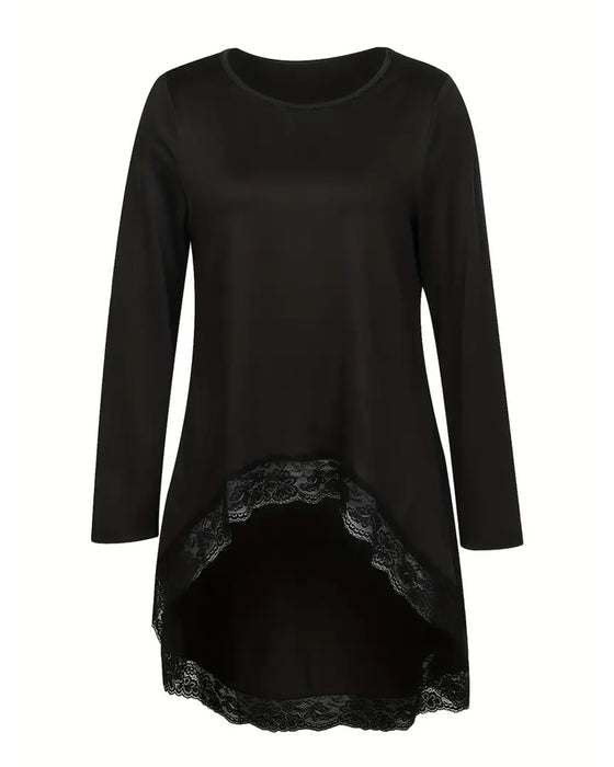 Uregelmessig Langermet Topp Med Mesh-Lappverk