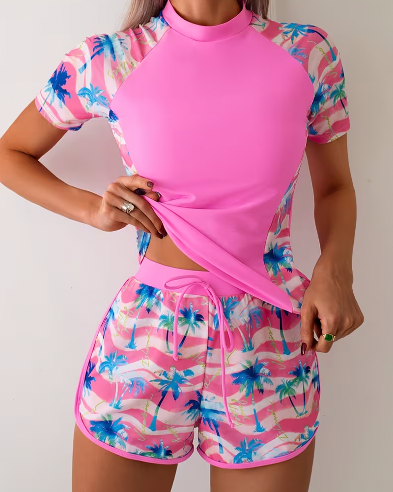 Tankini Badedrakt Kortermet Surfing