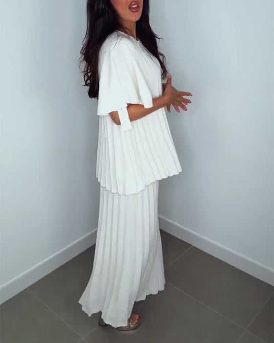 Ensfargede plisserte løse sett