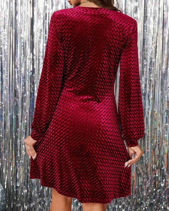 Kjole Elegant V-hals Lykteerm