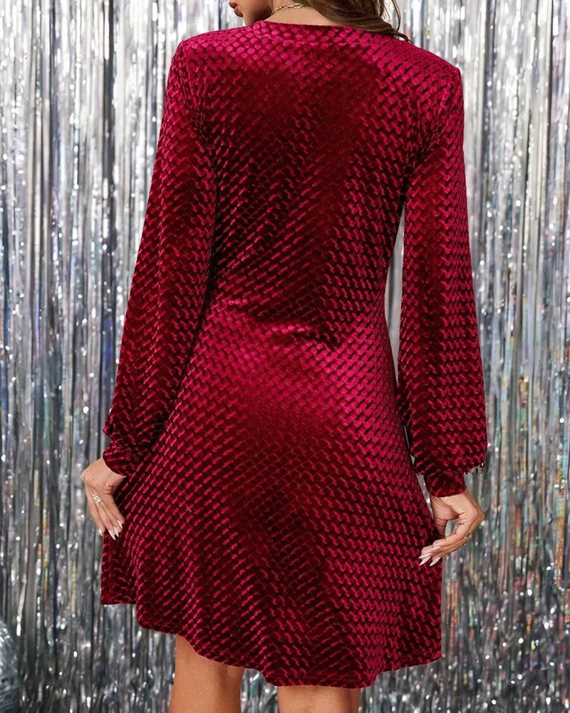 Kjole Elegant V-hals Lykteerm