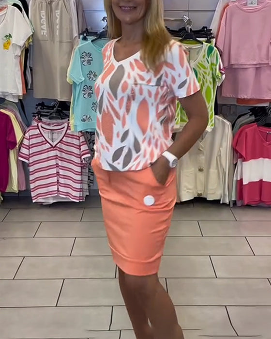 Drakt Elegant Pendler Skjørt Todelt