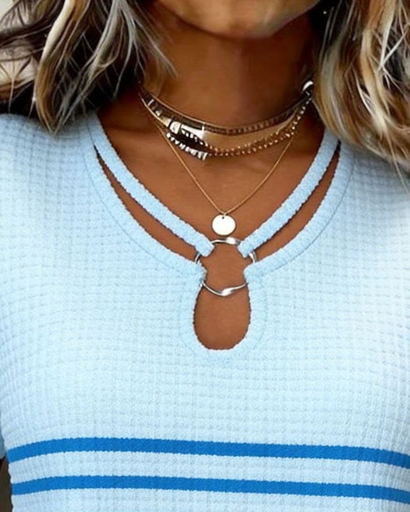 Topp Kneppet Stripet Vaffel