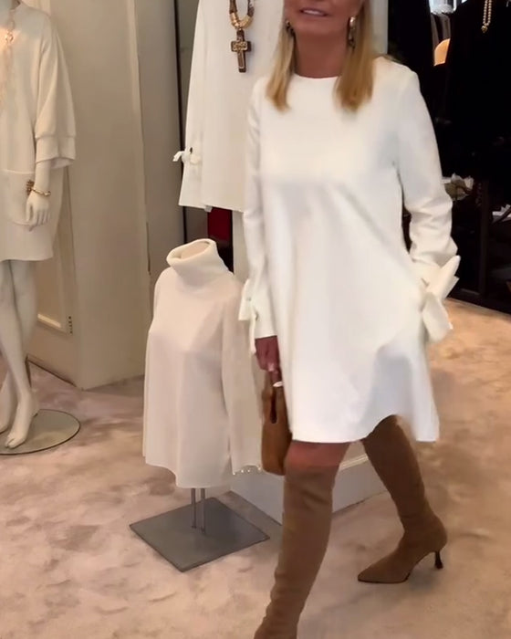 Kjole Modig Rund Hals Sløyfe Erm