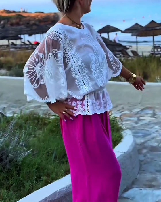 Bluse Ensfarget Moteriktig