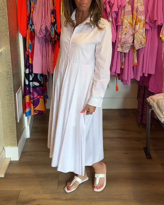 Ensfarget casual kjole med jakkeslag