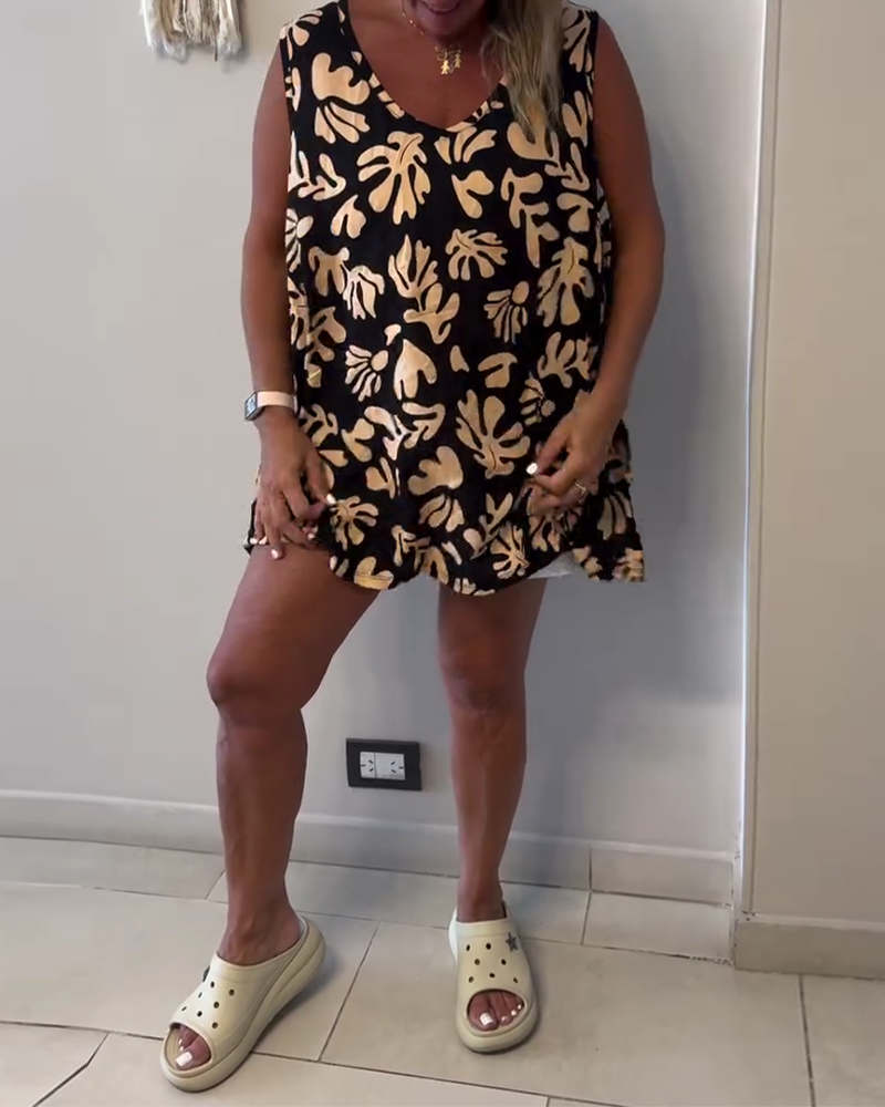 Tank Top Abstrakt Plantetrykk