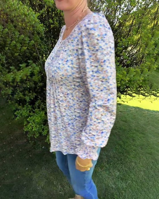 Puffermet Blomstret Rynket Topp