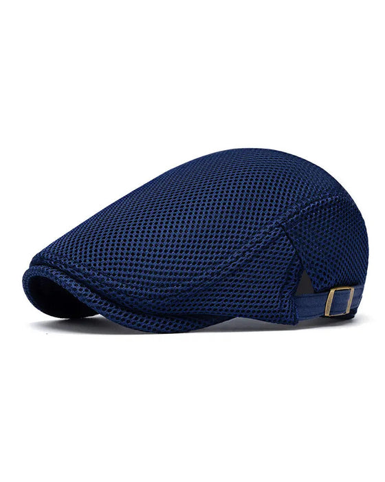 Menn Pustende Nett Flat Cap - Justerbar Newsboy Ivy Beret Sommerhatt