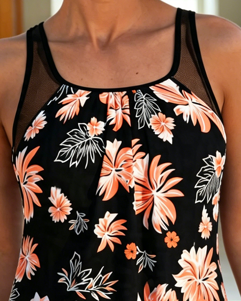 Tankini Mage-Dekkende Trykt