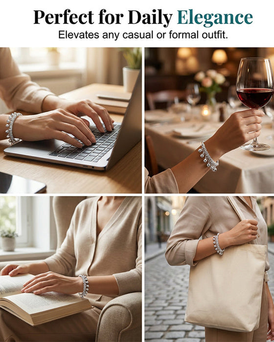 Armbånd Justerbar Sølv Bell Charm Bangle