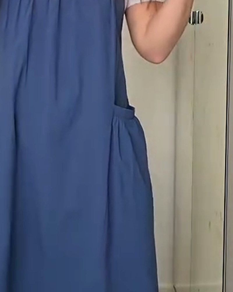 Kjole Lappearbeid Kortermet Lomme