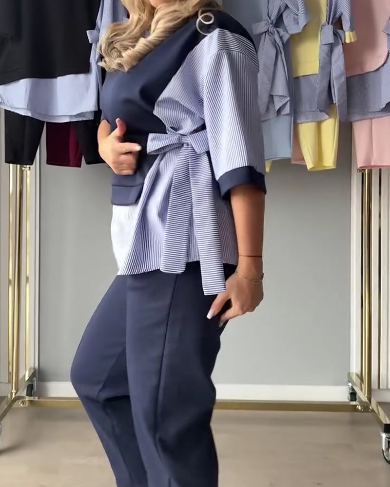 Todelt Sett Stripete Lappeteknikk Asymmetrisk