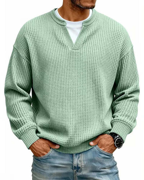 Sweatshirt Herre Rund Hals Falsk Lagdelt