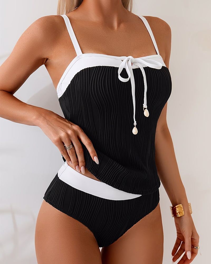 Tankini Kontrast Farge Splitt Sløyfe