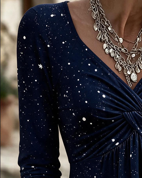 Bluse V-Hals Twist Knute Lang Erme