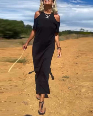 Kjole Fashion Casual Skulderfri Smal