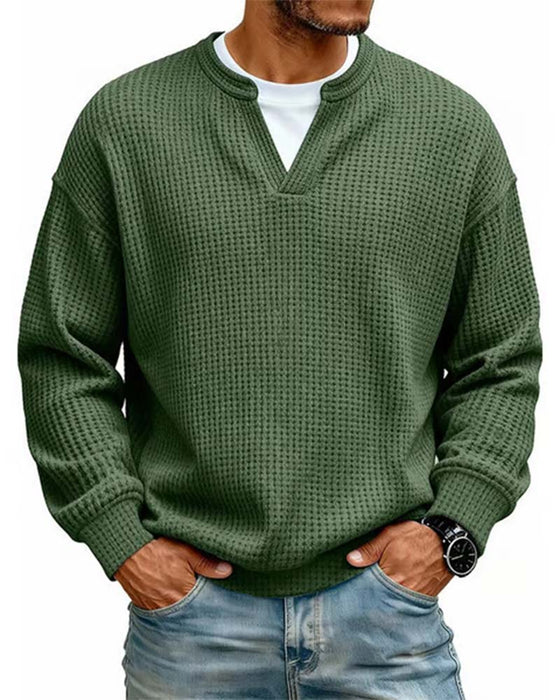 Sweatshirt Herre Rund Hals Falsk Lagdelt