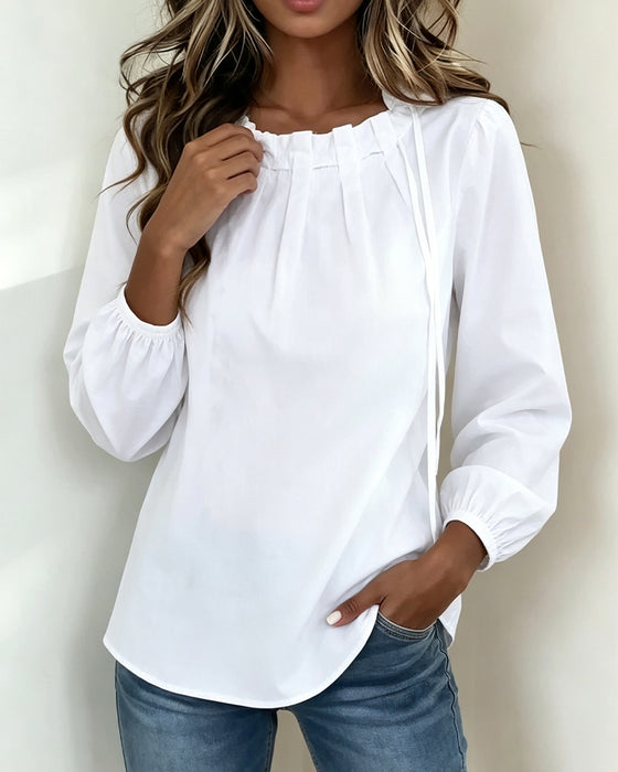 Bluse Enfarget Rund Hals