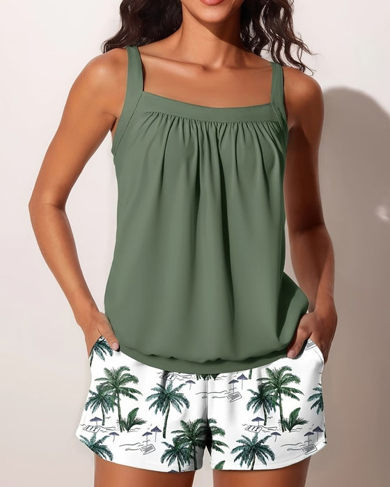 Tankini Tropisk Palme Tre Trykk