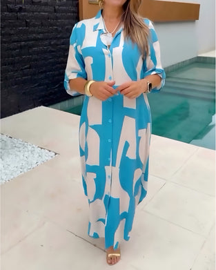 Kjole Casual Skjorte Lang