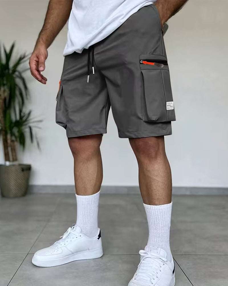 Herrer Bukse Ensfarget Loose Fit Kort Cargo