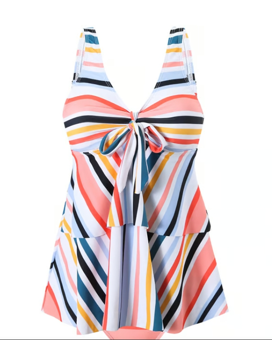 Badedrakt Lace-Up Striped Triangel To-Delt