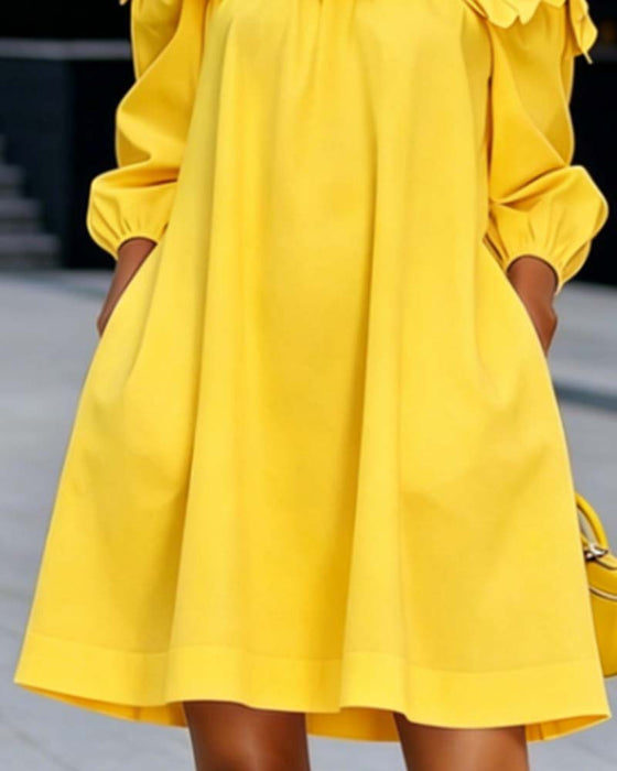 Kjole Off-Shoulder Blomstret Aksent